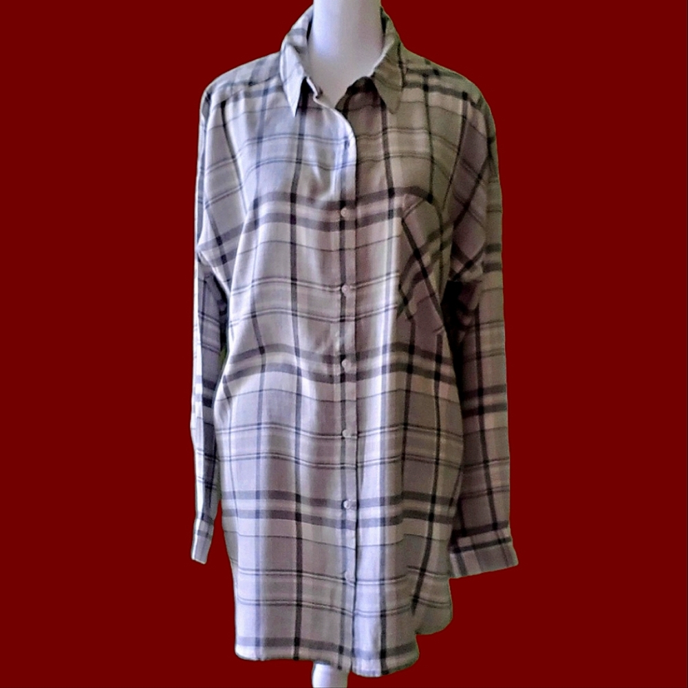 PLAID FLANNEL TUNIC [NWT]